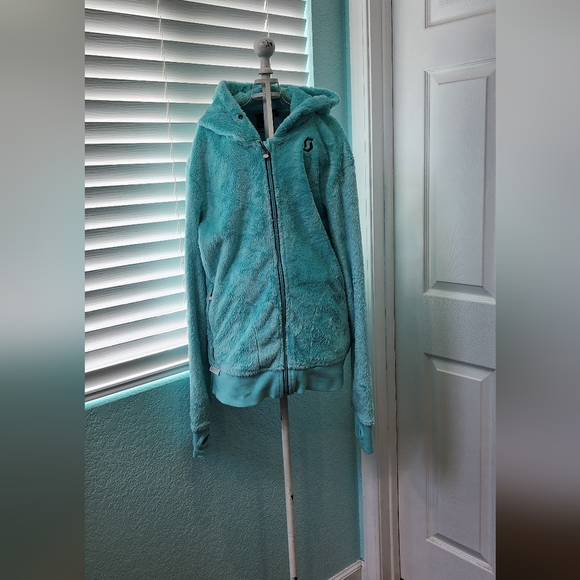 Scott Sports Fluffy Aqua Hoodie Sz Medium - Picture 7 of 8